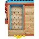 preview thumbnail 6 of 13, Outdoor Wooden Playhouse for Kids with 4-in-1 Games Garden Fun Playhouse with Solid Wood Construction - 61.4" L x 46" W x 64" H