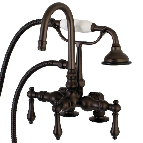 Kingston Brass AE13T Vintage Deck Mounted Clawfoot Tub Filler with Built-In Diverter and Metal Lever Handles