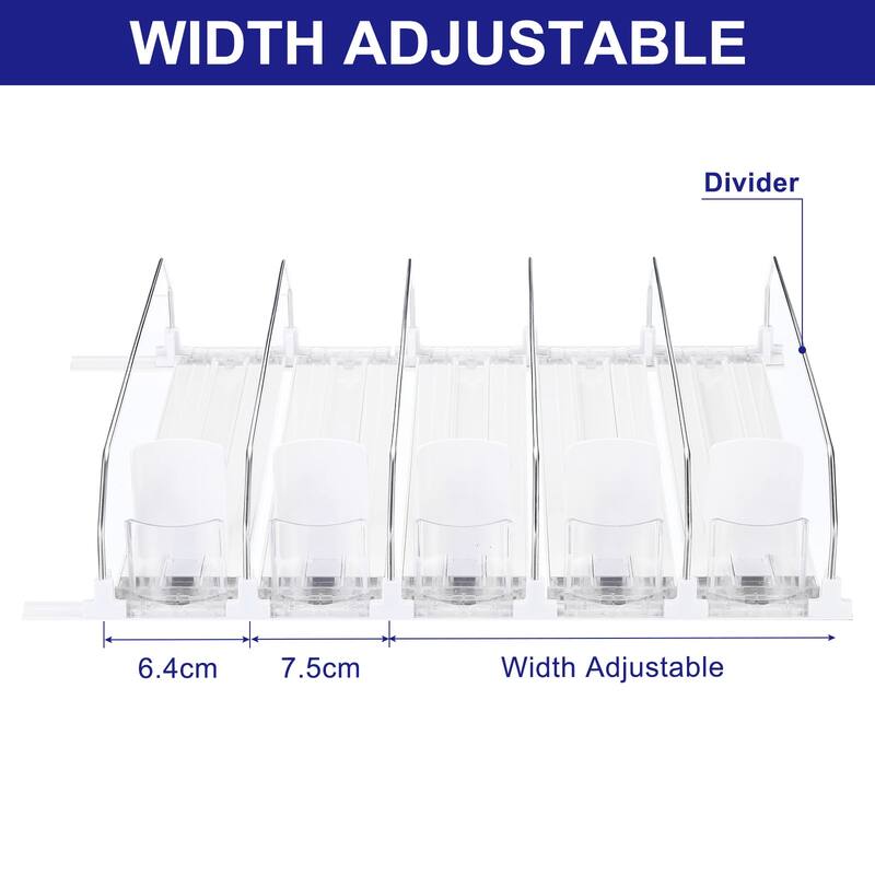 5pcs Self-Pushing Soda Can Dispenser Drink Organizer for Fridge Pantry, White