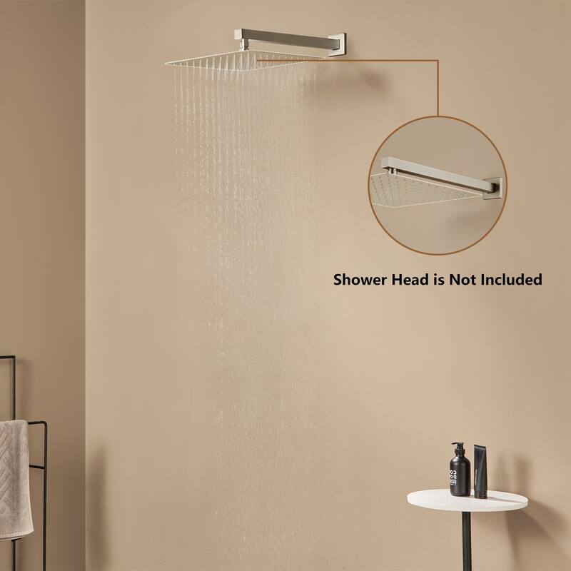 16 in. Square Wall Mount Standard Shower Arm and Flange
