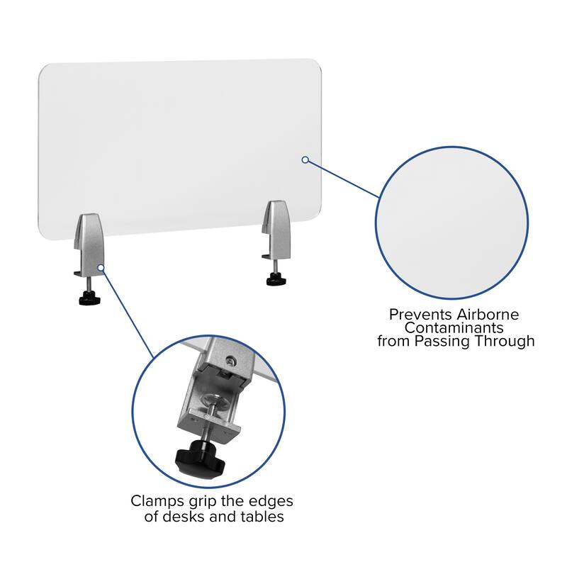 Clear Acrylic Desk Partition (Hardware Included)