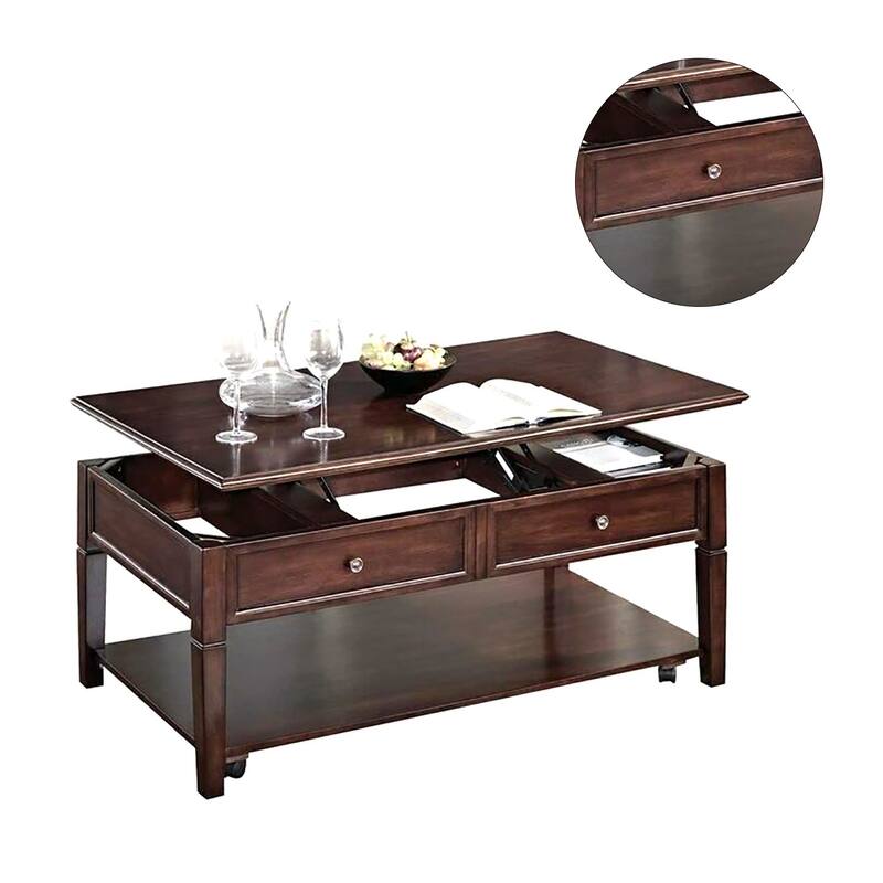 Wooden Coffee Table with Lift Top in Walnut
