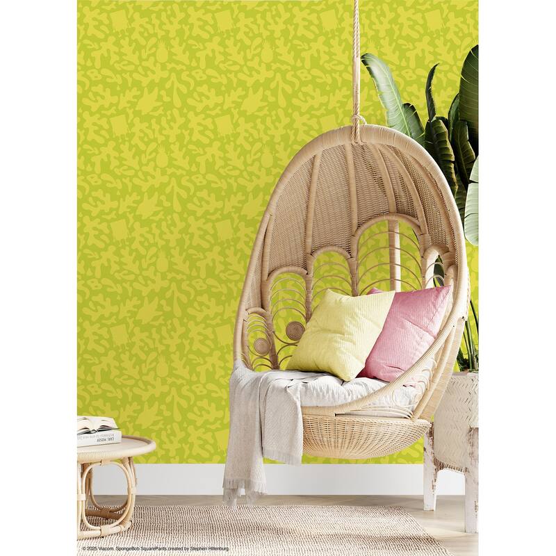 RoomMates SpongeBob SquarePants Underwater Yellow Peel and Stick Wallpaper - N/A