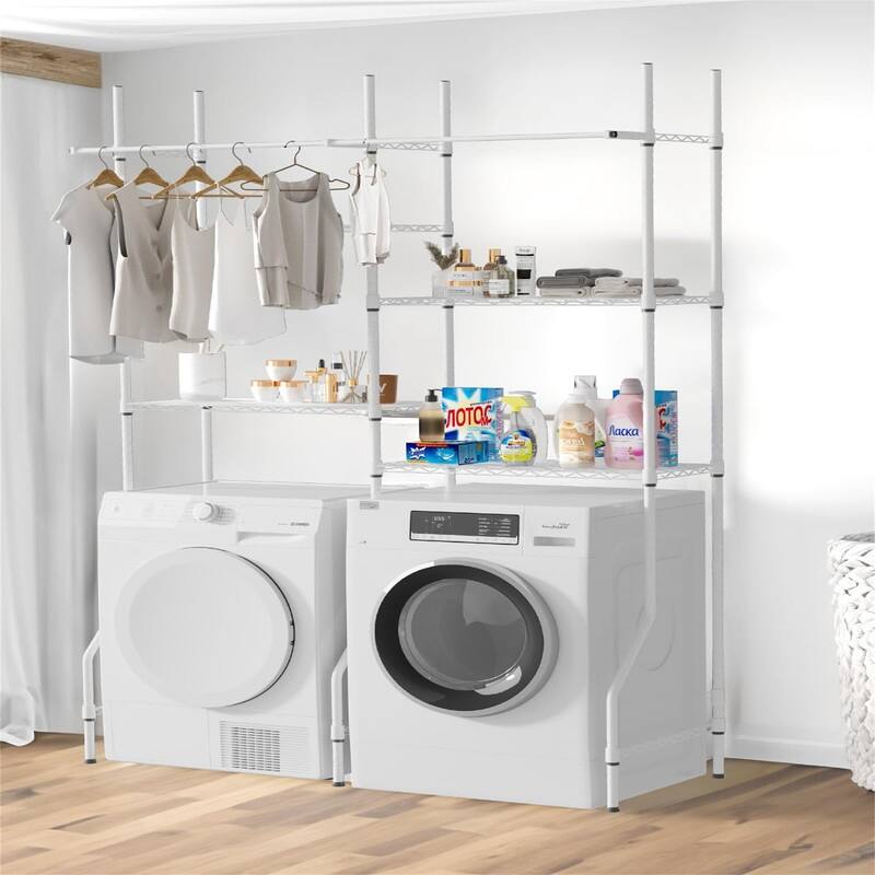 Over The Washer and Dryer Storage Shelf - 21.3"D x 65.4"W x 77.2"H