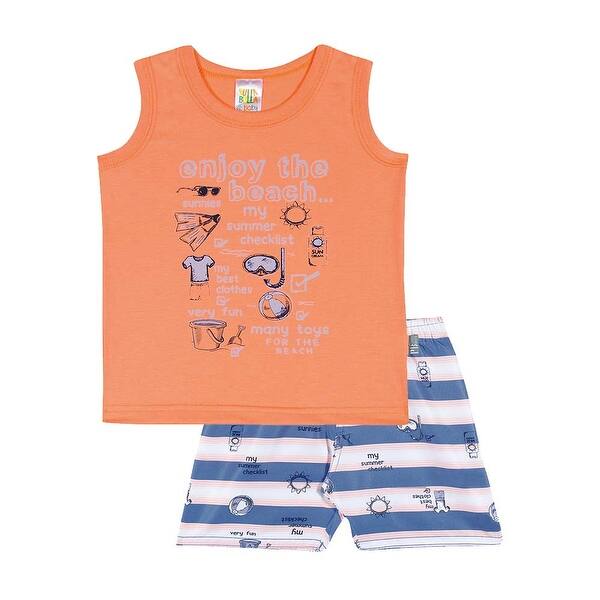 Shop Baby Boy Outfit Graphic Tank Top And Shorts Summer Set Pulla