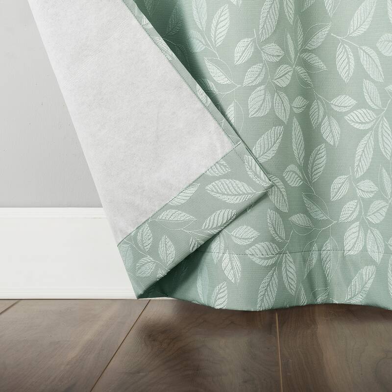 Sun Zero Satti Embroidered Leaf Total Blackout Grommet 1-Piece Curtain Panel, Single Panel