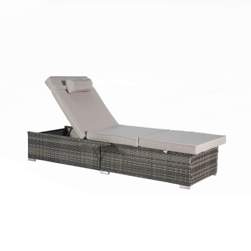 Outdoor Chaise Lounge Chair Set of 2 with Storage