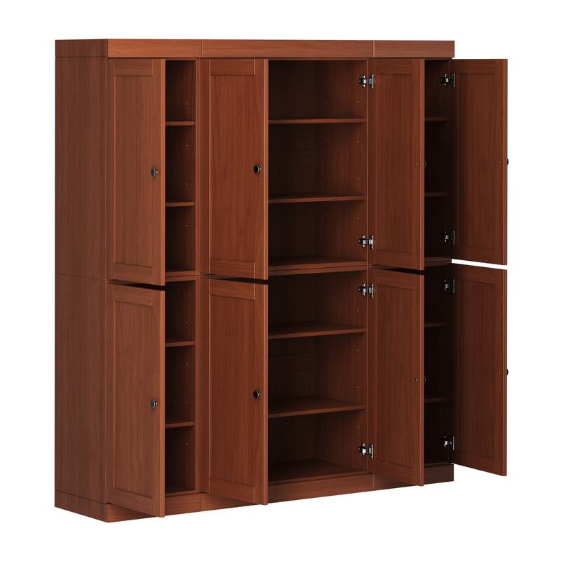 Palace Imports 100% Solid Wood 65" Pantry Cabinet with Shaker Doors and Adjustable Shelves