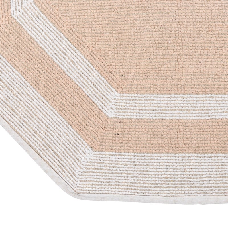 Sherry Kline 32" Hexagon Round Bathmat Framed in Two Tone Colorway