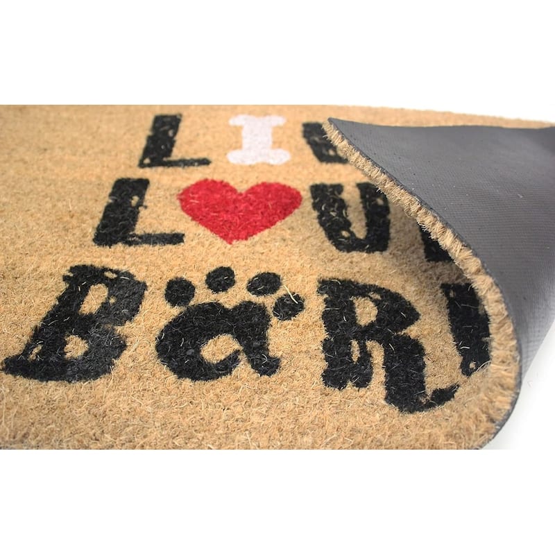 Printed Coir Doormat, Durable Outdoor/Indoor Rug, Welcome Mat, Pets