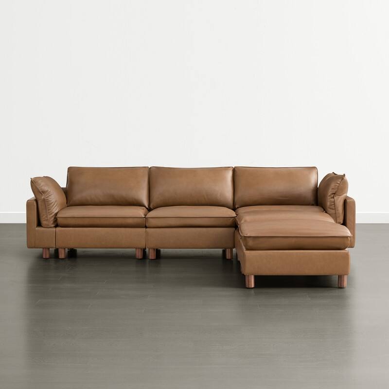 Spruce & Spring Modular Cloud Couch Sofa with Wood Legs for Living Room