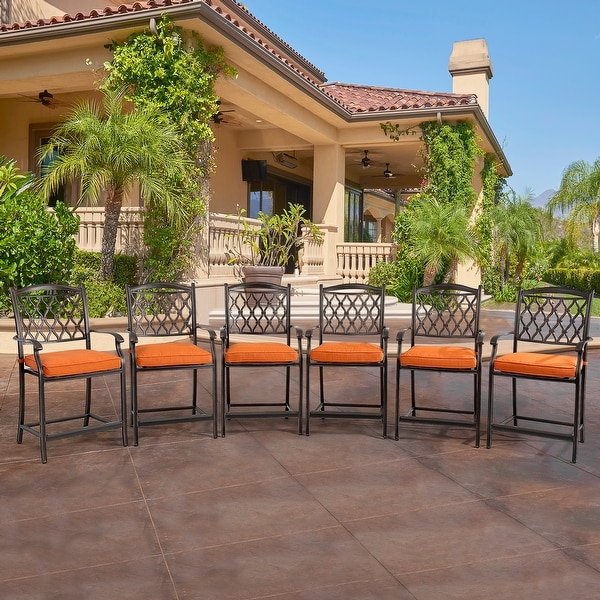 Clihome 6 Pieces Cast Aluminum Diamond-Mesh Dining Bar High Chairs - N/A. Opens flyout.