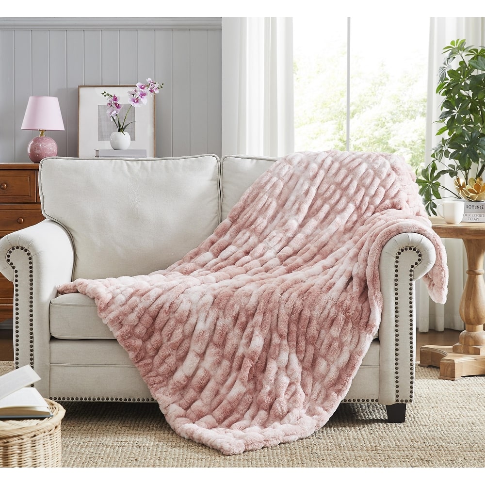 Nanshing Yoona Faux Fur Reversible Throw Blanket