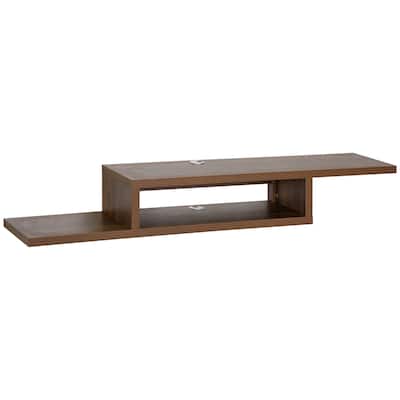 HOMCOM Wall Mounted Media Console, Floating Stand Component Shelf, Entertainment Center Unit - 60" x 11.75" x 8.25"