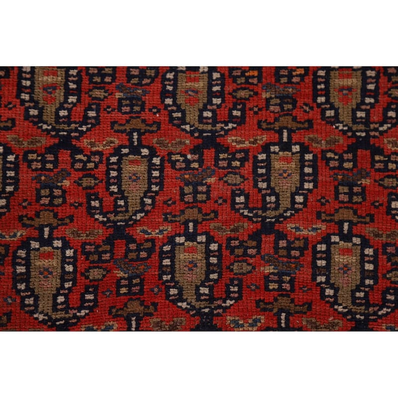 Pre-1900 Antique Malayer Persian Runner Rug Handmade Wool Carpet - 3'6"x 16'6"