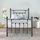 preview thumbnail 25 of 26, VECELO Platform Bed Frame with Headboard-Twin/Full Queen Size Bed Black - Twin
