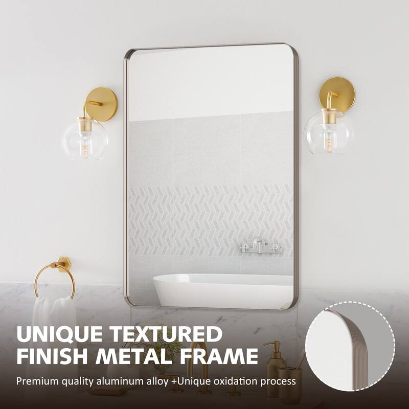 Rectangle Bathroom Mirror for Vanity Wall Mounted Vertical Horizontal Makeup Mirror