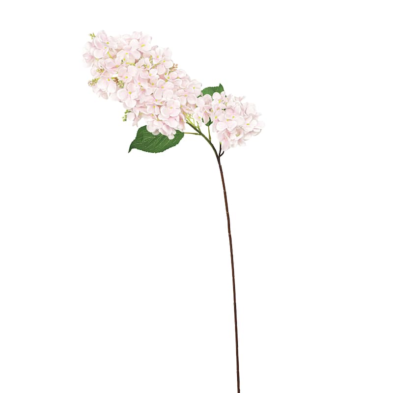 Set of 2 Deluxe Light Pink Artificial Cone Hydrangea Flower Stem Spray 34in - 35" L x 5" W x 5" DP