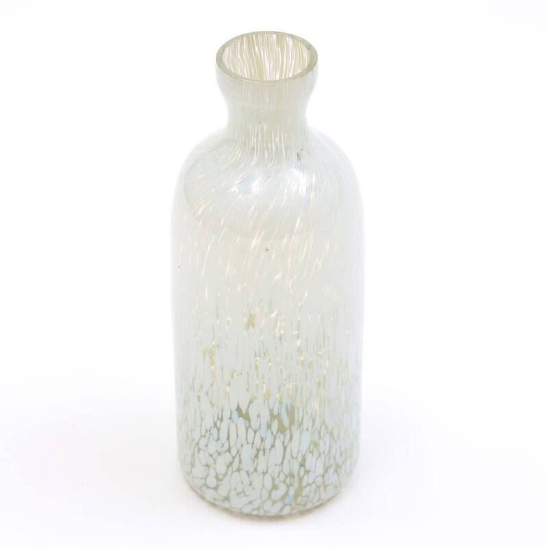 Splutter Glass Bottle Vase - Large 4x10 Inch Home Decor Accent