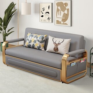 Folding Sofa Bed Modern Folding Futon Set with Pillows and Storage