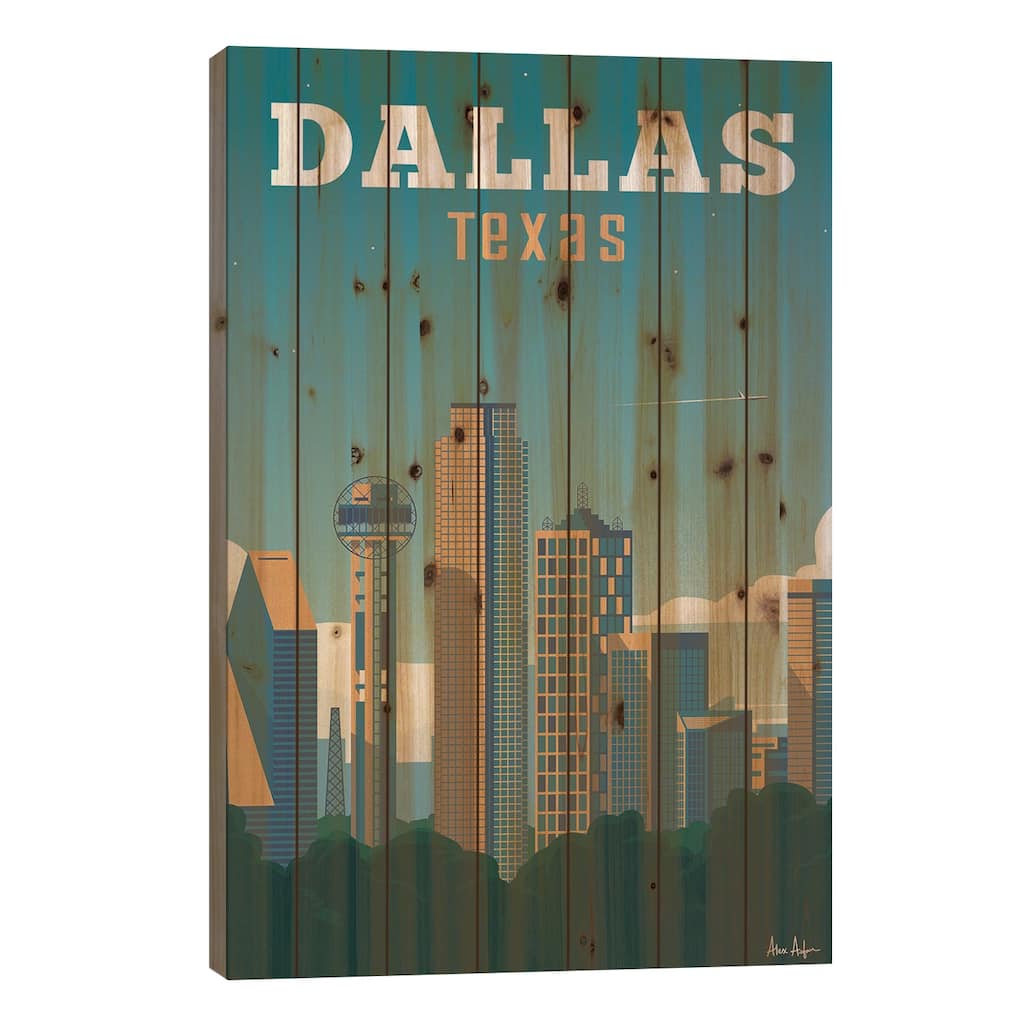 Dallas Print On Wood by IdeaStorm Studios - Multi-Color