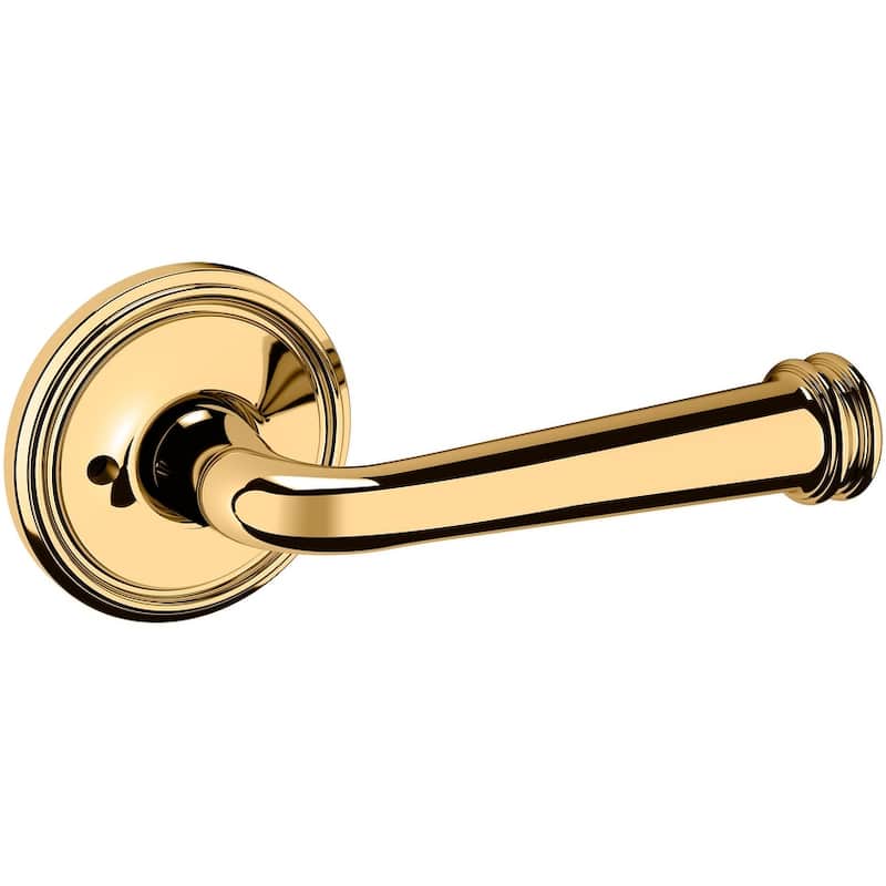 Baldwin 5116 Series Privacy Door Lever Set with Round Rose from the - Polished Brass