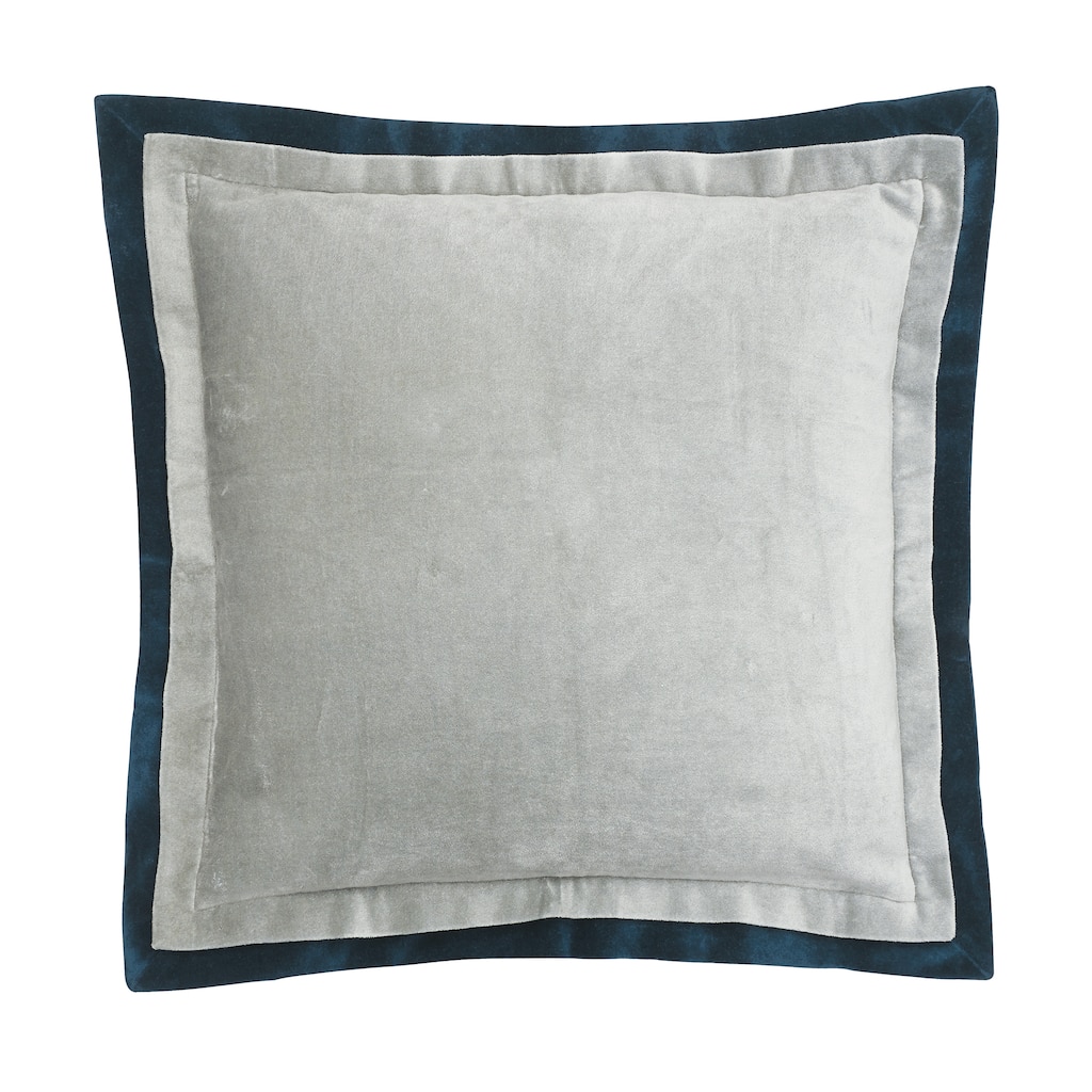 Sancia Silver Moss Velvet Throw Pillow