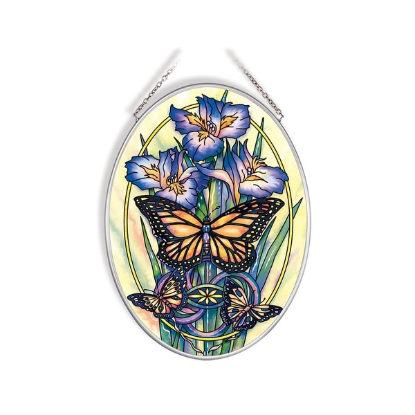 Blue and Yellow a New Day Has Come Oval Glass Wall Art Decor 7.25" x 5.50" - N/A