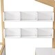 preview thumbnail 5 of 9, Full Size House-shaped Bed Frame All-in-one Bed with Drawer Desk Chair and Bookshelf White Original Wood Colored Frame for Kids
