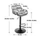 preview thumbnail 5 of 19, 2Pcs Swivel Bar Stools With Footrest, Metal Frame, Up To 250 Lbs Load Bearing Capacity Retro Adjustable Height 35.04" To 42.9"