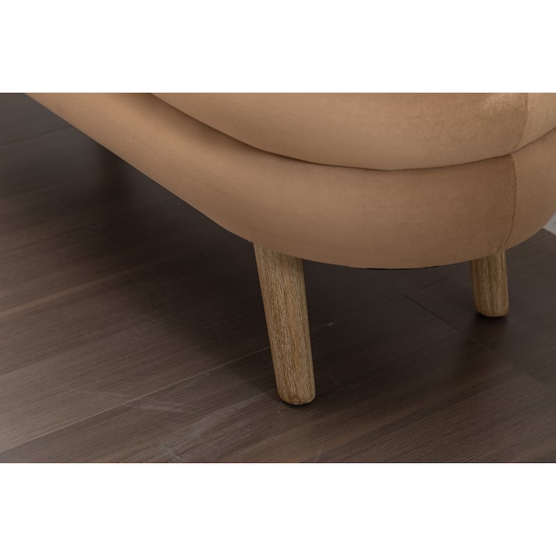 Velvet Fabric Storage Bench With Wood Legs For Living Room Bedroom