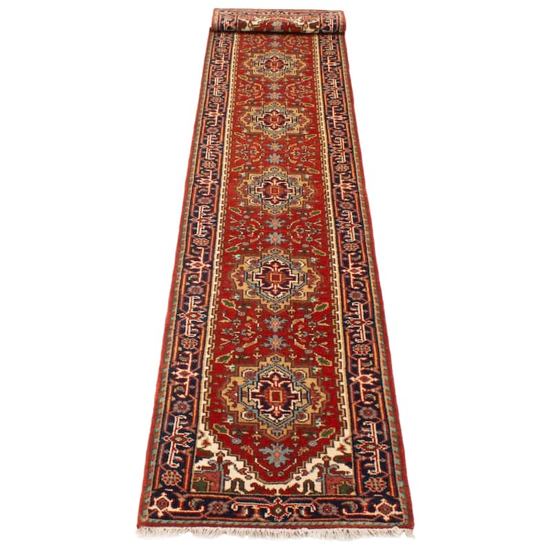 ECARPETGALLERY Hand-knotted Serapi Heritage Red Wool Rug - 2'7 x 20'1