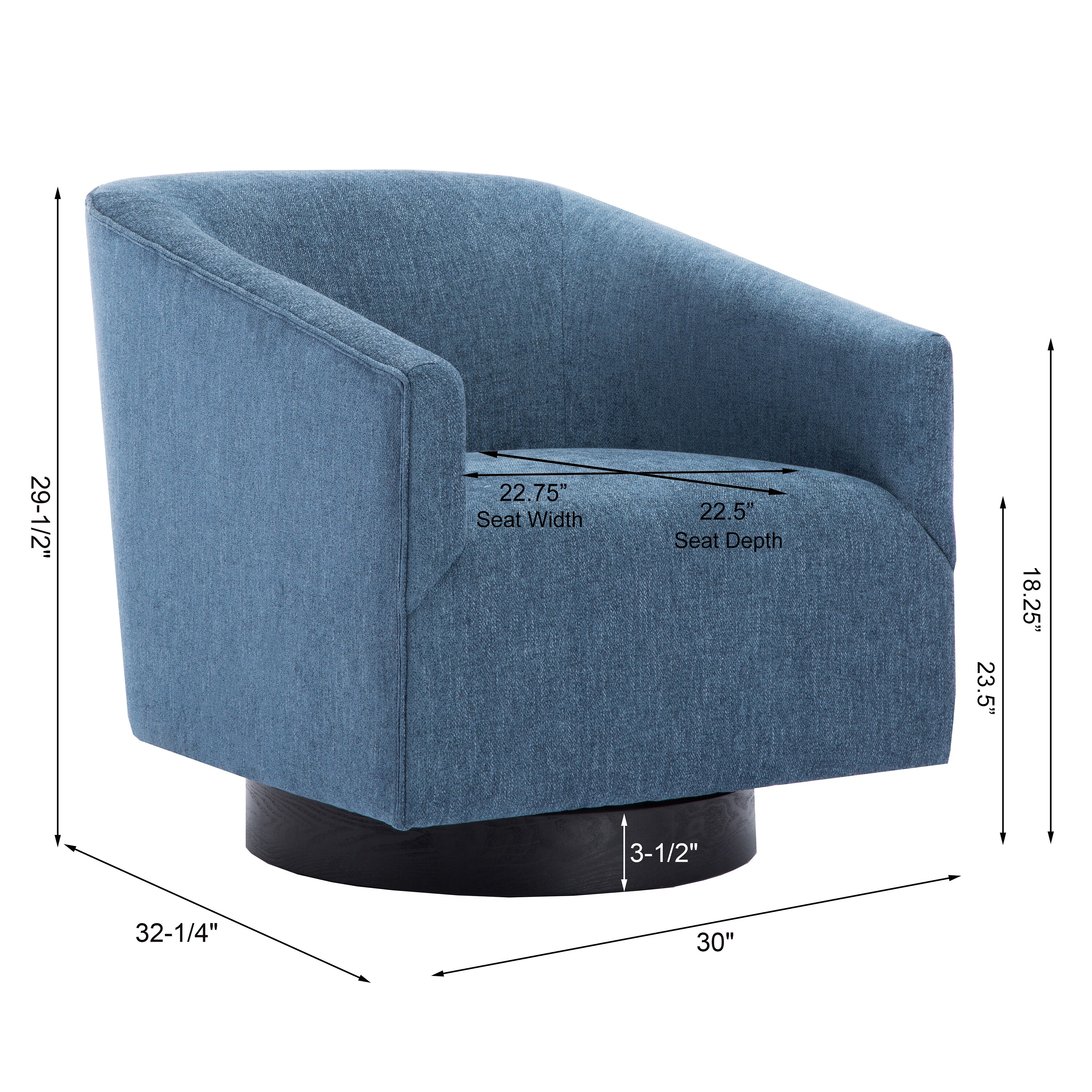 Transitional Style Swivel Accent Chair Upholstered Wearability