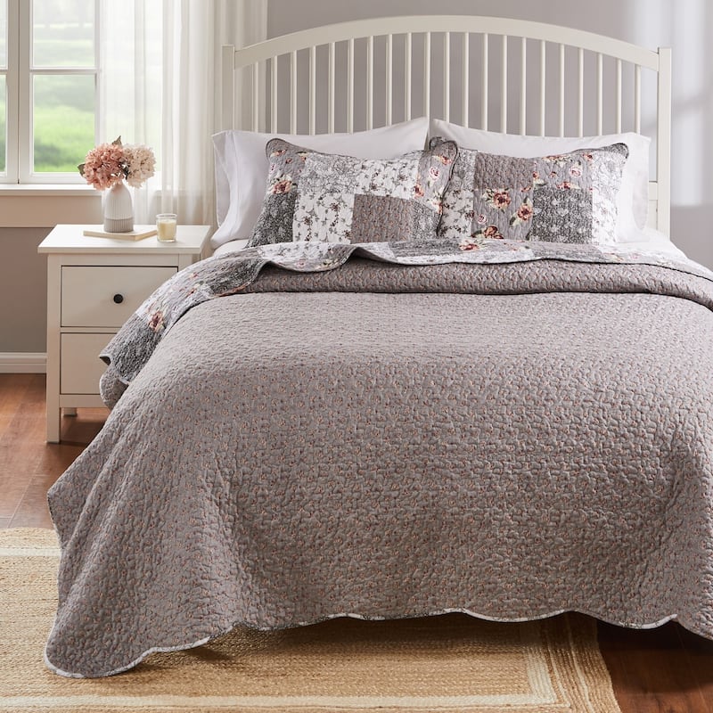 The Gray Barn Spring Arrow Reversible Floral Cotton Quilt Set