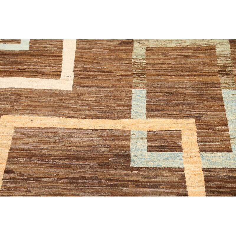 Geometric Gabbeh Kashkoli Oriental Wool Area Rug Hand-knotted Carpet - 3'7" x 4'6"