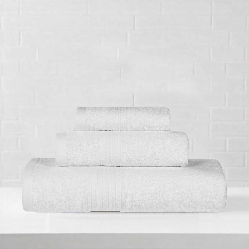 Superior Eco-Friendly Cotton 3-Piece Towel Set - White