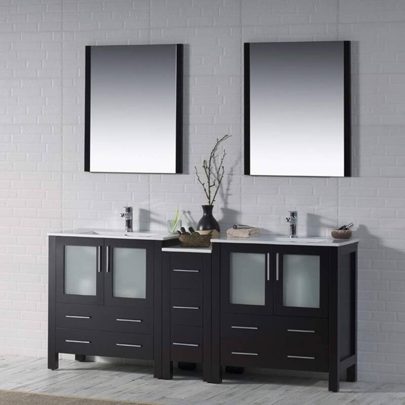 Blossom Sydney 72" Solid Wood Double Sink Bathroom Vanity with Cabinet