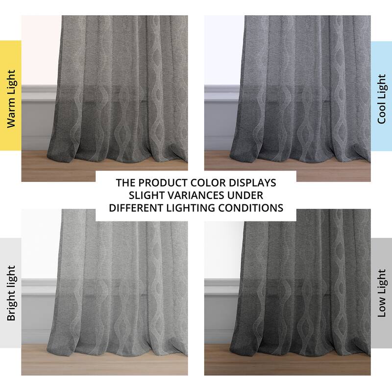 Exclusive Fabrics Vega Patterned Linen Sheer Curtain (1 Panel)