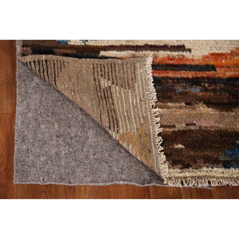 Abstract Moroccan Oriental Rug Handmade Wool Carpet - 4'0" x 5'11"