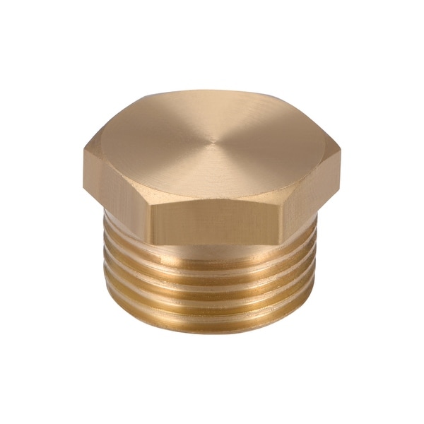 Brass Pipe Fitting, Cored Hex Head Plug 3/8"G Male Connector Coupling Adapter - 3/8" G 1pcs