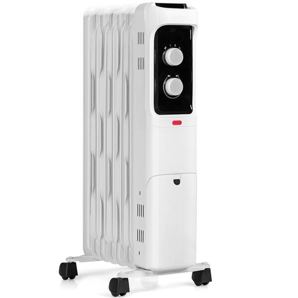 Gymax 1500W Oil Filled Radiator Heater Space Heater with 3 Heat Settings  Black/White - Bed Bath u0026 Beyond - 32838808