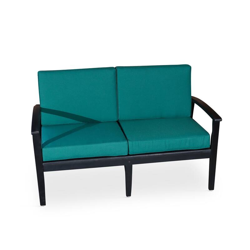 DTY Outdoor Living Longs Peak Eucalyptus Loveseat with Cushions