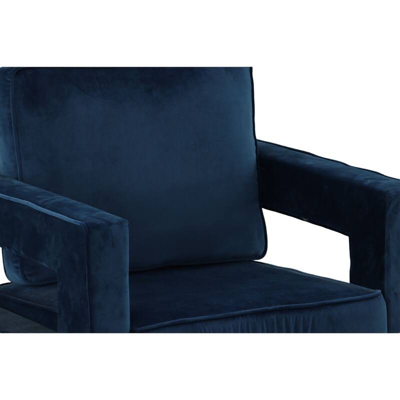 Upholstered Velvet Armchair - 35.5" - Navy Blue