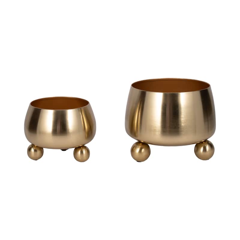 Sagebrook Home Iron Ball-Footed Planters - Enhance Your Space With Elegance - 11" x 11" x 9"