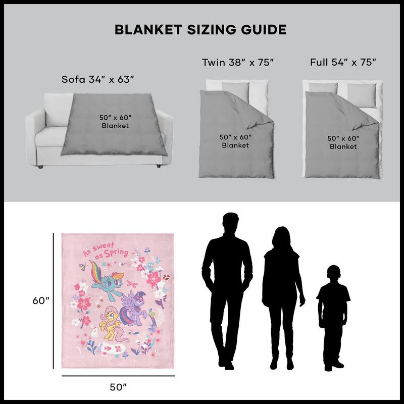 Hasbro My Little Pony Silk Touch Sherpa Throw Blanket