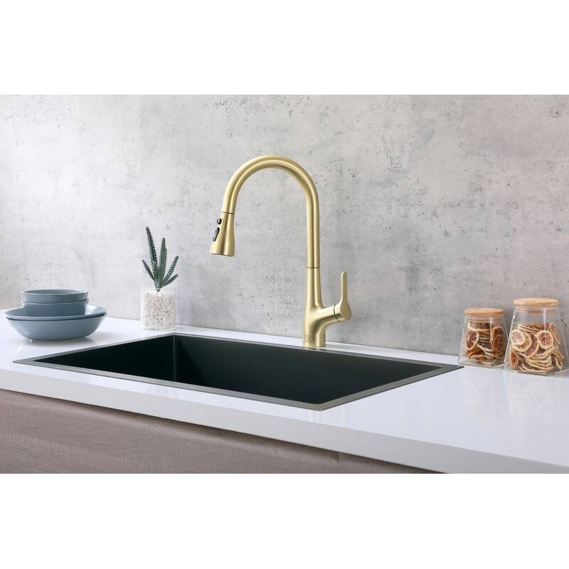Indigo Home Single Handle Pull Down Sprayer Kitchen Faucet