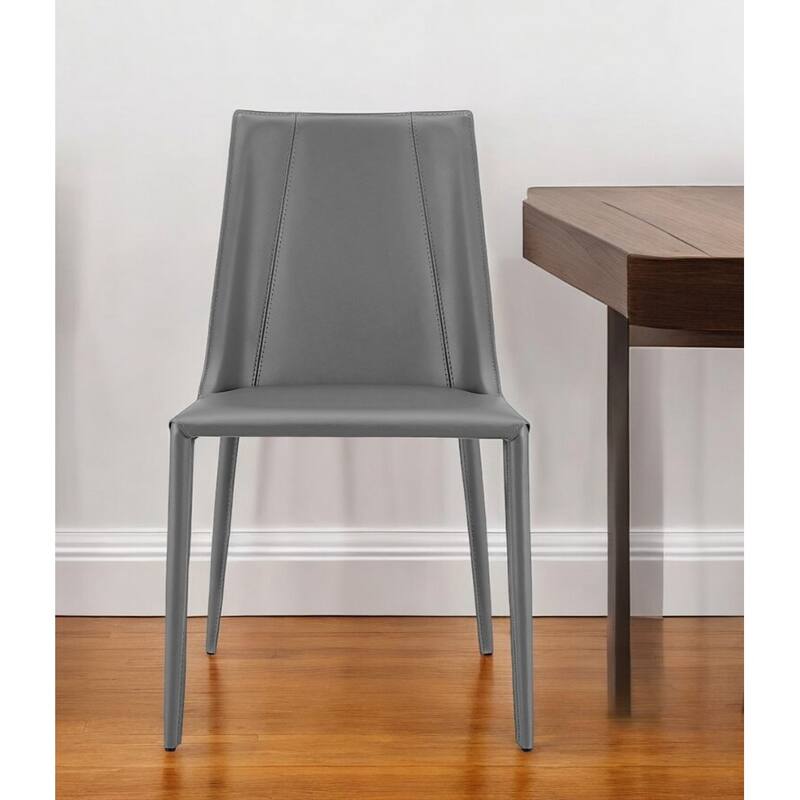 Upholstered Leather Dining Chair with Steel Frame for Modern Dining Room - 19.89” x 23.63” x 33.86”