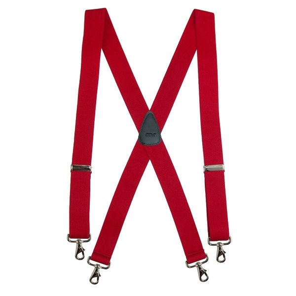 Red Mens Elastic Adjustable 2 Inch Wide X-back Suspenders American Flag Suspenders