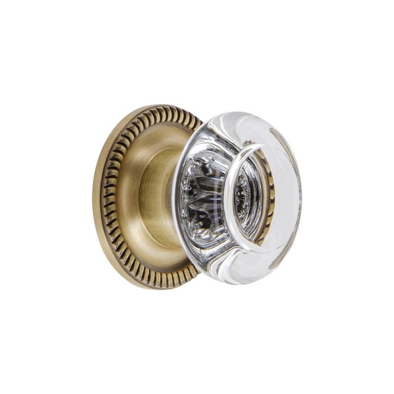 Grandeur BORD-CRYS-KNOB-NEWP Bordeaux 1-3/8" Luxury Crystal Vintage - Vintage Brass