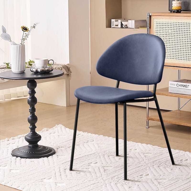 Set of 4 Mid-Century Modern Upholstered Boucle Dining Chairs with Curved Backrest